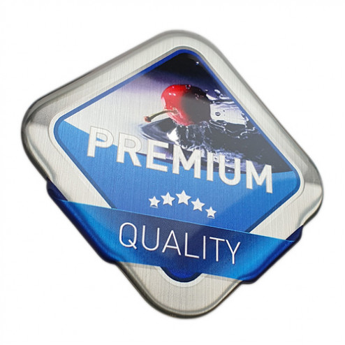 Premium Doming 3d Gelaufkleber - silber gebürstet