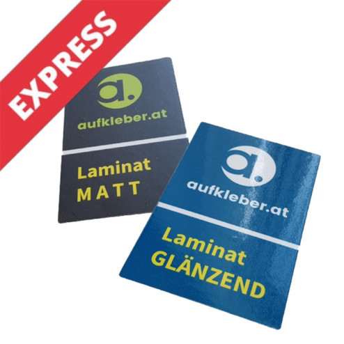 Express Premium Aufkleber mit Kratz- und Wetterschutzlaminat