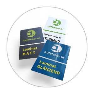 Aufkleber und Sticker mit und ohne Schutzlaminat