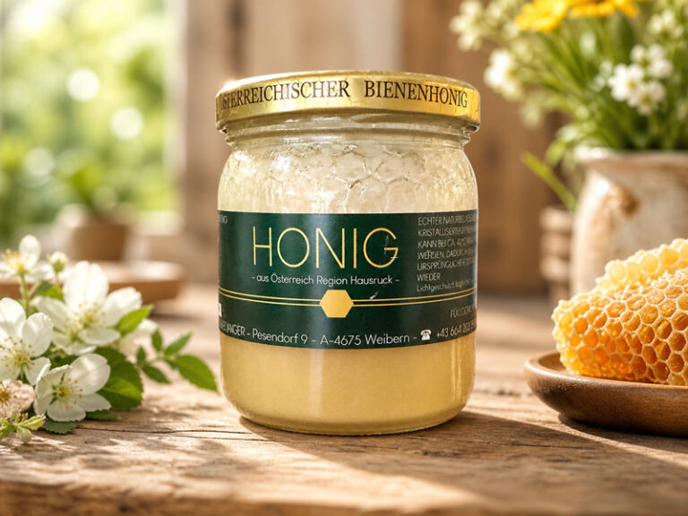 Aufkleber als Produktetikett für Honiggläser - aufkleber.at