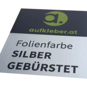 Premium Aufkleber mit silber gebürsteter Folienfarbe - Made by ebets