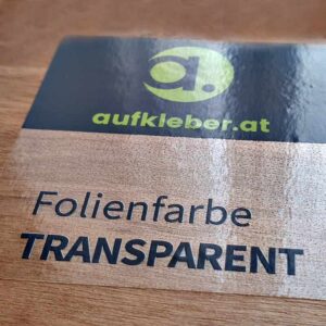 Aufkleber Folienfarbe transparent - Aufkleber.at