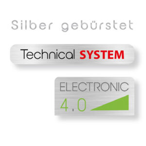 Premium Aufkleber mit silber gebürsteter Folienfarbe - Made by ebets