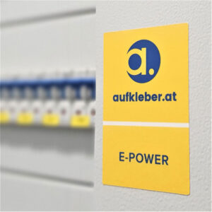 Aufkleber für Elektronik-Schaltkästen und sandgestrahlte Oberflächen - Made by ebets