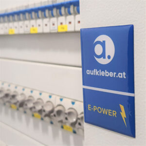 Doming Aufkleber für Elektronik-Schaltkästen und sandgestrahlte Oberflächen